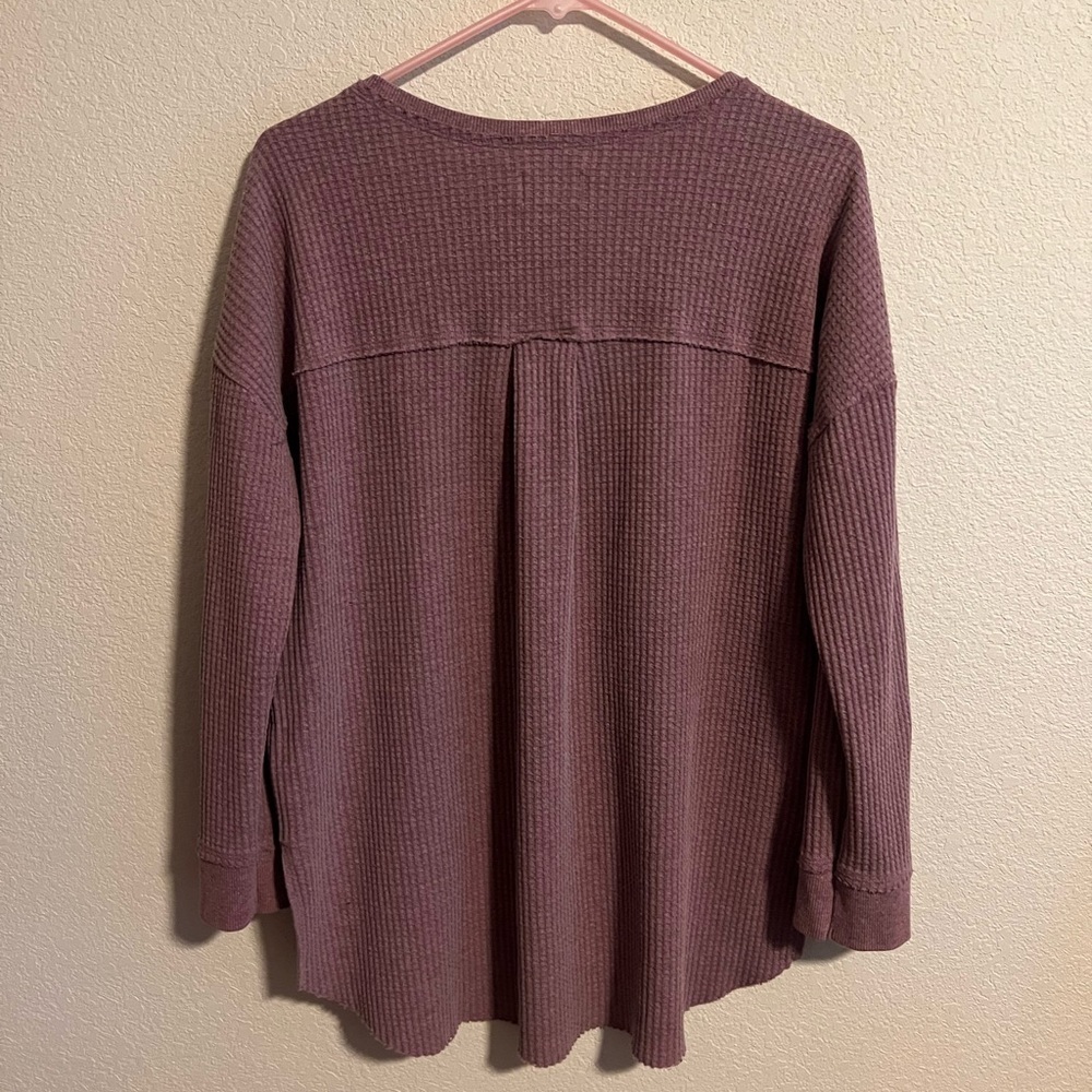 Purple Terra & Sky Waffle Shirt Size 14Wide - Picture 9 of 9